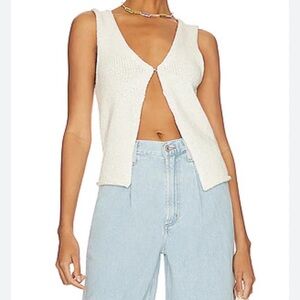 White Sleeveless Knit Top